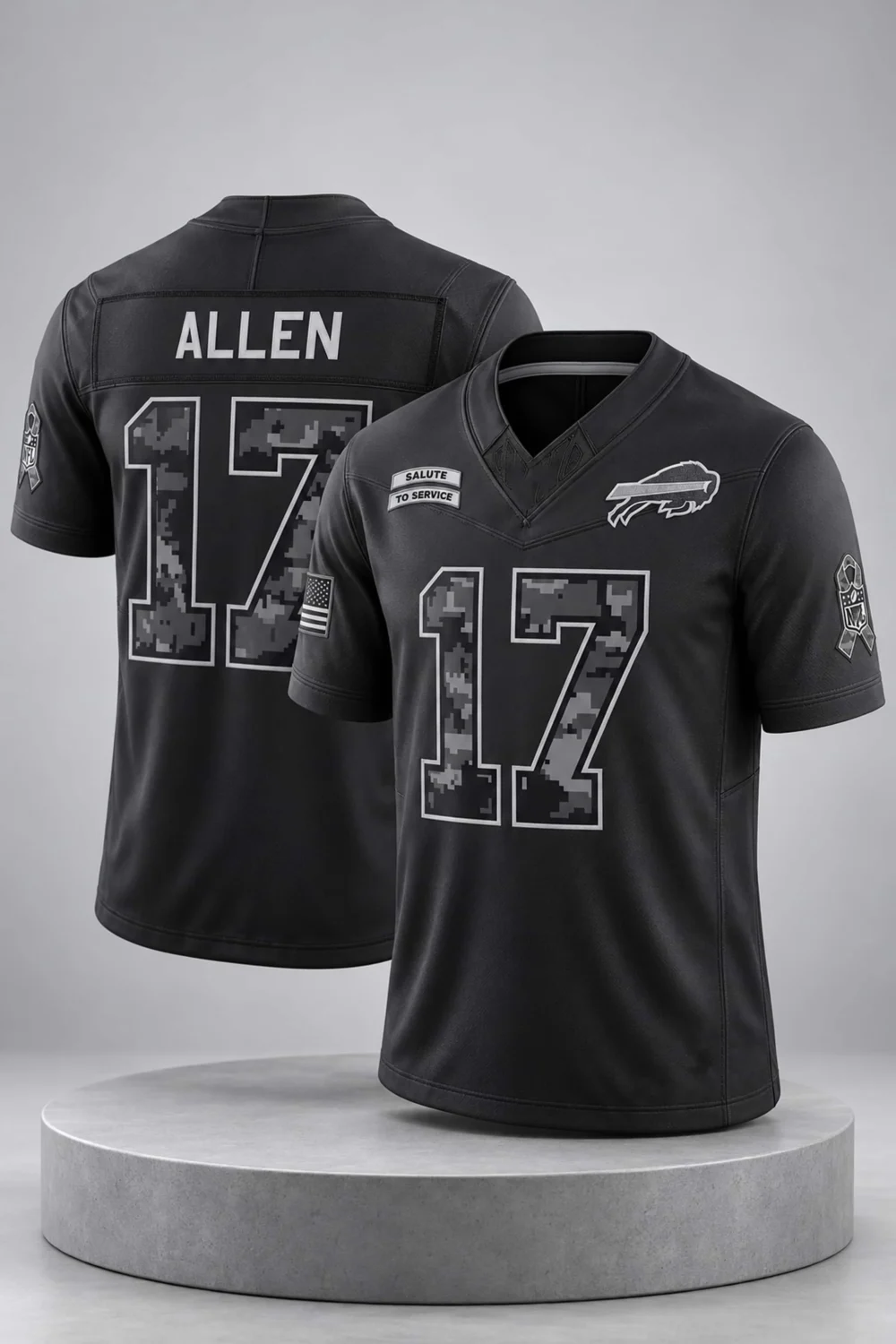 Josh Allen Black Bills 2026 Salute to Service Jersey